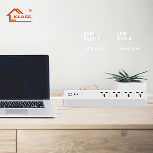 KLASS Protector contra sobretensiones de EE. UU. 10A Universal Negro Smart Usb C Extensión de toma de corriente con puertos Usb - Product Image 6