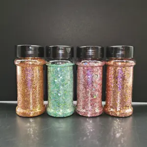 2oz glitter shaker frascos para prender a granel mudança de cor no sol robusto