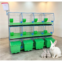 Système d'élevage de lapins galvanisé robuste pour fermes commerciales avec compartiment de nidification intégré et surface de nettoyage facile