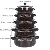 Ensemble de casseroles classiques en fonte émaillée avec doubles poignées, compatibles gaz et induction, ustensiles de cuisine vintage pour la maison