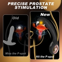 Vibrateur de massage prostatique, Godemiché anal, Vibrateur point G avec anneau de maintien, Plug anal, Stimulateur de doigt incurvé et fin, Jouets sexuels pour gays
