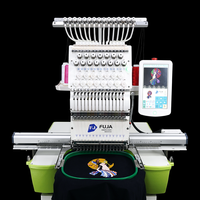 Machine à broder informatisée FUJA à tête unique, 12 ou 15 aiguilles, 400*600mm, pour T-shirts, chapeaux, casquettes, vêtements, sacs et couture plate