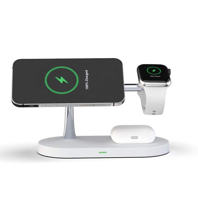 3 in 1 Magnetic Wireless Charger Stand Fast Charging Dock for iPhone Apple Watch AirPods 15W Charging Station