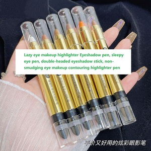 <span class=keywords><strong>Maquillaje</strong></span> de ojos perezosos de alta calidad, 6 colores, resaltador, Pluma de sombra de ojos, barra de sombra de ojos de doble cabeza, pluma resaltadora, Stock de fábrica - Product Image 6