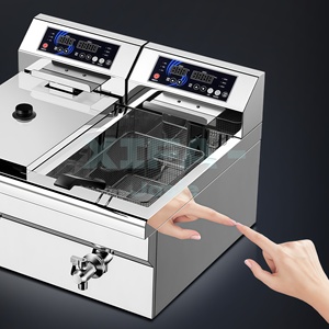 <span class=keywords><strong>Friteuse</strong></span> électrique commerciale 38L, grande capacité, chauffage rapide, en acier inoxydable, pour restaurant, restauration rapide, cuisine - Product Image 1