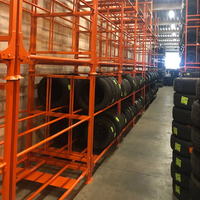 Étagères de stockage de pneus pliantes en acier, palettes empilables, supports pour pneus de camions et de bus