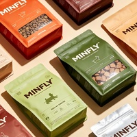 Sachet alimentaire pour animaux de compagnie à fond plat pour présentoir, personnalisé, haute barrière, résistant à l'humidité, en plastique de qualité alimentaire, écologique, 1kg 2kg