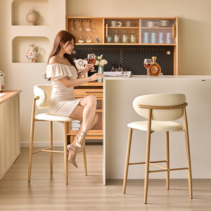 Taburete de Bar Comercial de Bambú y Madera con <span class=keywords><strong>Respaldo</strong></span> y <span class=keywords><strong>sin</strong></span> Reposabrazos para Uso en Restaurantes, Cocinas y Barra - Product Image 6