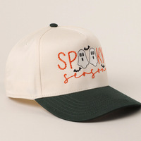 Gorra de 5 Paneles con Bordado de Fantasma, Nueva, Unisex, para Halloween, Viajes al Aire Libre, Estilo Casual para Fiestas