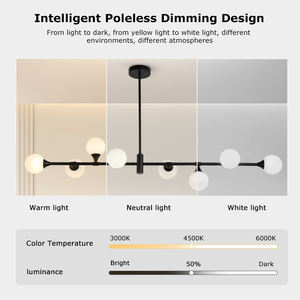 Lámpara Colgante de Cristal de Diseño Nuevo de Fábrica, 8 Luces, Lámpara Colgante <span class=keywords><strong>LED</strong></span> para <span class=keywords><strong>Cocina</strong></span>, Dormitorio, Comedor - Product Image 4