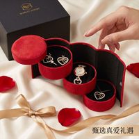 Coffret Cadeau d'Affaires Luxe Léger, Boîte Cadeau Pliante, Boucles d'Oreilles, Montre, Collier Cœur en Acier Inoxydable, Cadeau Fête des Amoureux Qixi, Maman, Épouse