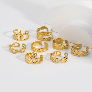 Stock multi options qualité titane bague en acier vente en gros vintage 18K or vide plaqué acier inoxydable bague - Product Image 3