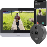 Caméra de porte d'entrée intelligente ENXUN Tuya 3MP WIFI avec audio bidirectionnel, détection PIR, écran LCD TFT 4,3 pouces, vision nocturne, alimentée par batterie