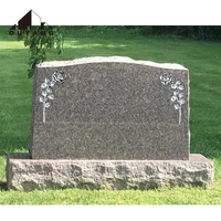 QUYANG – pierre de tête de cimetière moderne de qualité en granit noir, statue de pierre tombale pour les fosses, vente en gros
