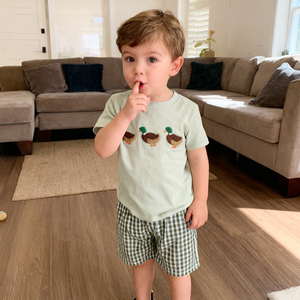 Bán Buôn Purosun Chàng Trai Quần Áo Set Với Tùy Chỉnh In Gia Đình Phù Hợp Với Trang Phục Túi Tee Áo Sơ Mi Trẻ Em Cậu Bé Mùa Hè Bông Quần Áo - Product Image 5