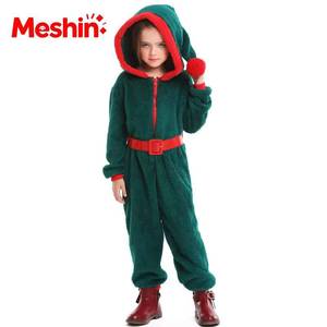 MS - Mono de Terciopelo Coral Verde para Invierno, Ideal para Fiestas, Festivales, Navidad, Pijamas Familiares para Niños y Adultos, Colección para Niñas - Product Image 4