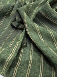 Tissu de lin français <span class=keywords><strong>Delave</strong></span> à rayures teint en fil avec <span class=keywords><strong>pierre</strong></span> lavée - Product Image 3