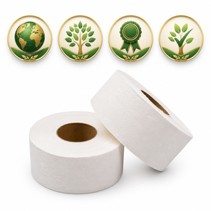 Rouleau de papier toilette jetable standard, doux, en pâte de bois vierge, blanc, pour usage en salle de bain - Product Image 5