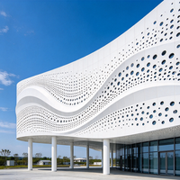Panneau de protection perforé en aluminium creux pour mur-rideau, résistant aux éclats de pierre, pour façade de salle d'équipement de mine en exploitation ouverte