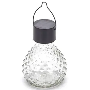 Luce LED solare da esterno per giardino, acciaio inossidabile, vetro martellato, 2700K - illuminazione decorativa e funzionale per - Product Image 1