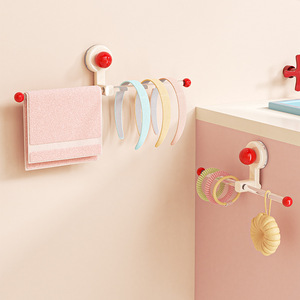 Hairband Storage Rack With Suction Cup Wall Mounted Organizer For Bathroom Towel Bar Plastic Modern Design - Product Image 3