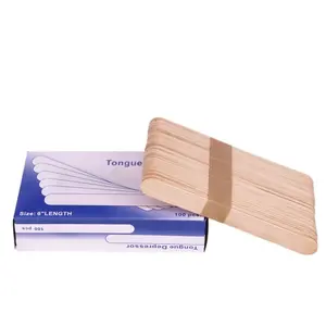 Wholesale Factory Bulk Price Grade A High Quality Natural Round Long Flat 5.9 Inch 150mm Cosmetic Wax Wooden Stick Wood Spatulas