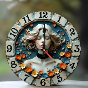 <span class=keywords><strong>Horloge</strong></span> murale en bois de 10 pouces en forme de table de billard avec des chiffres de boules colorées - Product Image 2