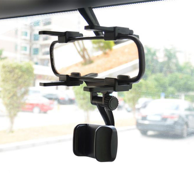 Вращающийся на 360 градусов Регулируемый Автомобильный многофункциональный держатель для телефона на зеркало заднего вида для автомобиля