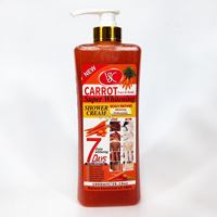 Shampoo exfoliant à la carotte en gros 1000ml - Mousse riche, VC (Vitamine C) - Parfum longue durée, Gel douche à la Vitamine C