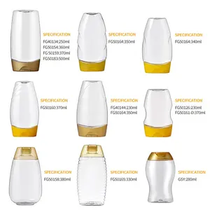 Hot Sale 250ml 360ml 500ml Clear Pet Honey Packaging Container Plastic Squeeze Bottle For Honey