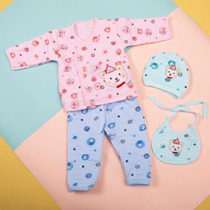 Conjunto de 8 Piezas de Pijamas de Algodón Acolchado de Alta Calidad para Bebés, Ropa de Invierno Cálida y Gruesa para Bebés - Product Image 4