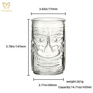 Creativo Tiki Glass <span class=keywords><strong>Bar</strong></span> Cristalería Hawaiano Cóctel Copa Retro Personalizado Big Nose Payaso Cara Vidrio Tiki Taza de Cerveza - Product Image 4