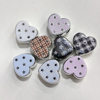 Perles acryliques en vrac à motif quadrillé argenté, étoiles à cinq branches et cœurs, pour loisirs créatifs, stylos perlés, cordons de téléphone et porte-clés