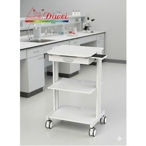 Carrito de Computadora Multifuncional Moderno para Hospital con Bandeja para Ratón de Doble Cara y Construcción Metálica - Product Image 2