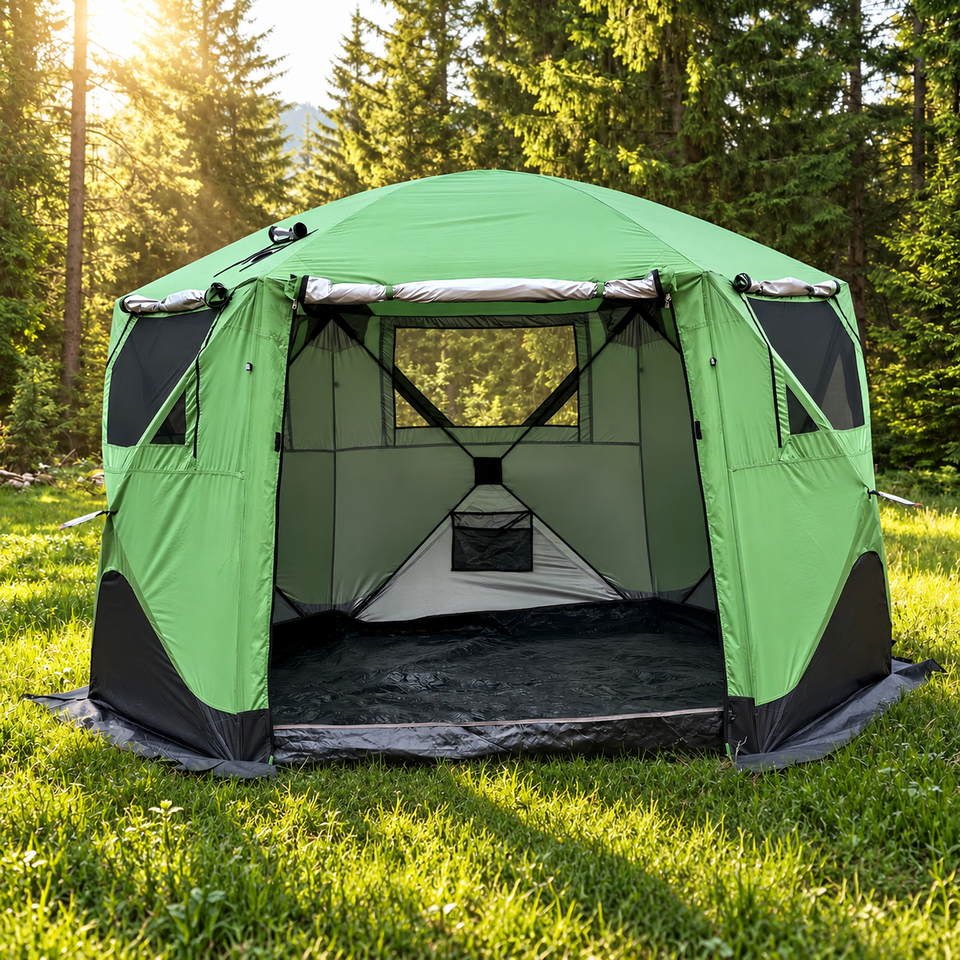 360 Panoramic Inflatable Dome Tent Hexagonal Skylight Design Waterproof ...