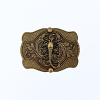 Boucle Western Vintage 3D Tête d'Animal Scorpion Grande Taille, en Métal Argent Massif et Bronze, Style Antique, pour Ceinture en Cuir, Conception Personnalisée