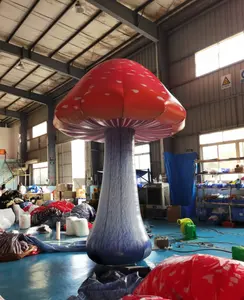 Outdoor Large Inflatable Mushroom With Led Light / Led Mushroom Backyard Decoration For Event Party