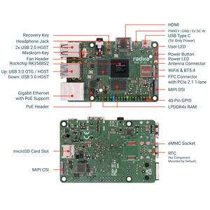 ROCK 5C RK3588S2 ROCK 5C Lite RK3582 SBC ออคตา/เฮกซาคอร์ คอมพิวเตอร์บอร์ดเดี่ยวแบบฝังตัว Radxa - Product Image 2