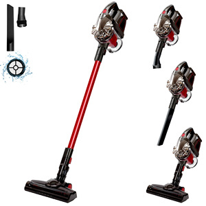 YFS Cordless Vacuum Cleaner 150W 8Kpa Suction Rod Type Red D806 With Telescopic <b>Tube</b> And <b>Led</b> Brush - Product Image 1