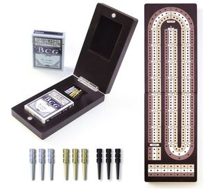 Tùy Chỉnh Bằng Gỗ <span class=keywords><strong>Cribbage</strong></span> Hội Đồng Quản Trị Trò Chơi Thiết Lập Có Thể Gập Lại 3-Theo Dõi Thủ Công Với Từ Tính 9 Kim Loại Peg Xách Tay Gia Đình Du Lịch - Product Image 1
