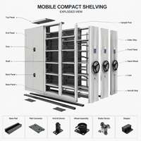 Système de rayonnage mobile compact motorisé intelligent pour bibliothèque, système de stockage mobile haute densité avec contrôle