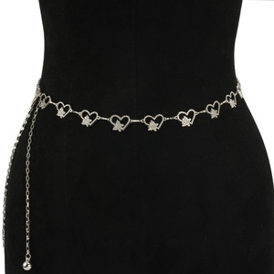 สร้อยคอรูปหัวใจประดับเพชรเทียม ตัวเรือนโลหะผสมสังกะสี สีทองและสีเงิน เหมาะสำหรับงานปาร์ตี้ เครื่องประดับแฟชั่น - Product Image 5