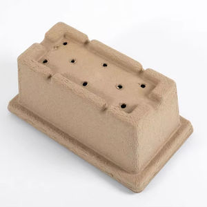 Pot de fleurs en pâte à papier moulé sur mesure entièrement dégradable Boîte de pépinière en pâte à papier cultivée à <span class=keywords><strong>la</strong></span> <span class=keywords><strong>main</strong></span> pour enfants Boîte en pâte à papier recyclée - Product Image 1
