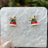 À la mode nouveau cuivre plaqué or 18 carats incrusté perle artificielle Zircon série de Noël boucles d'oreilles de renne dans plusieurs styles