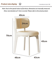 Silla de Comedor de Madera Maciza Estilo Diseñador MYUZ 2026, Estilo Italiano Minimalista, Estilo Francés Retro Crema para Comedor