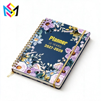 Service d'impression de carnets spirales personnalisés OEM, reliure cousue directe usine, journal, agenda, bloc-notes avec logo en feuille d'or, papier d'art