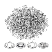 Bouton pression écologique à cinq broches en métal durable argenté pour vêtements en cuir à usage multiple