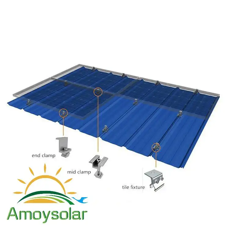 شيامن اموى قابل للتعديل الشمسية السطح لوحة طاقة شمسية نظام التركيب الألومنيوم مع الدائمة