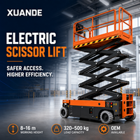 Plateforme élévatrice à ciseaux électrique autopropulsée XD-14 16m 500kg, plateforme de travail en hauteur hydraulique, élévateur mobile pour travaux de construction et d'entretien