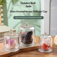 Porte-bougie en verre cristal avec couvercle, diffuseur sans flamme, cloche en verre, pots à bougies, contenants cosmétiques – 3oz, 8oz, 17oz, 25oz